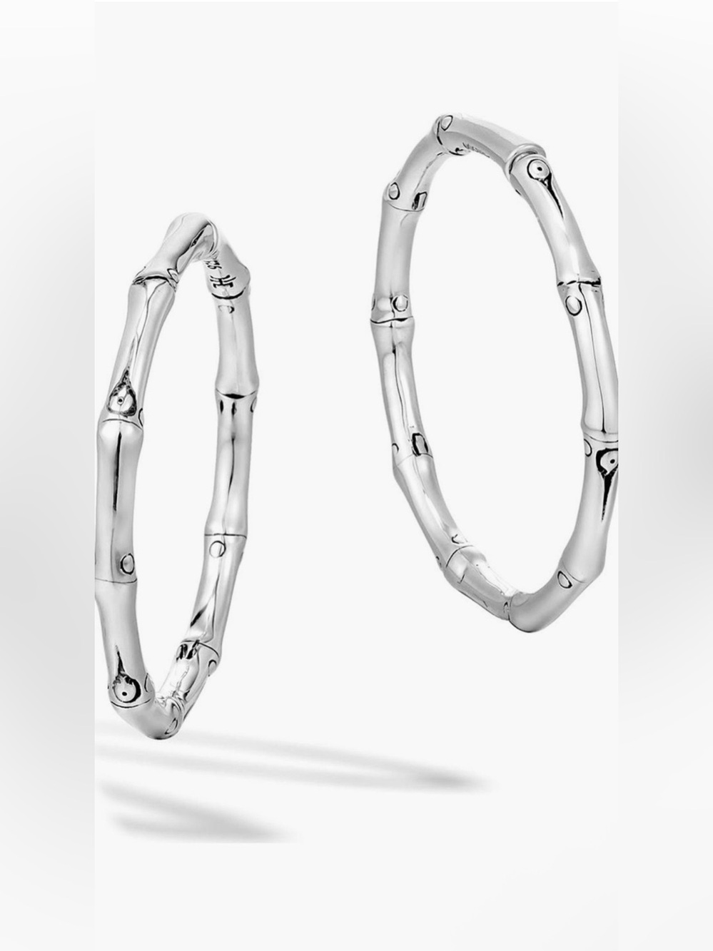 New John Hardy Bamboo Collection Medium Hoop Earrings (no tags, never worn)
